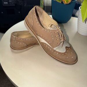 Halogen Lindy Suede Wingtip Oxford Saddle Shoes